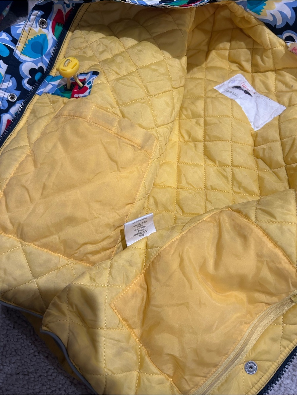 Hanna Andersson winter jacket quilted interior abstract print size 110 - Picture 6 of 7